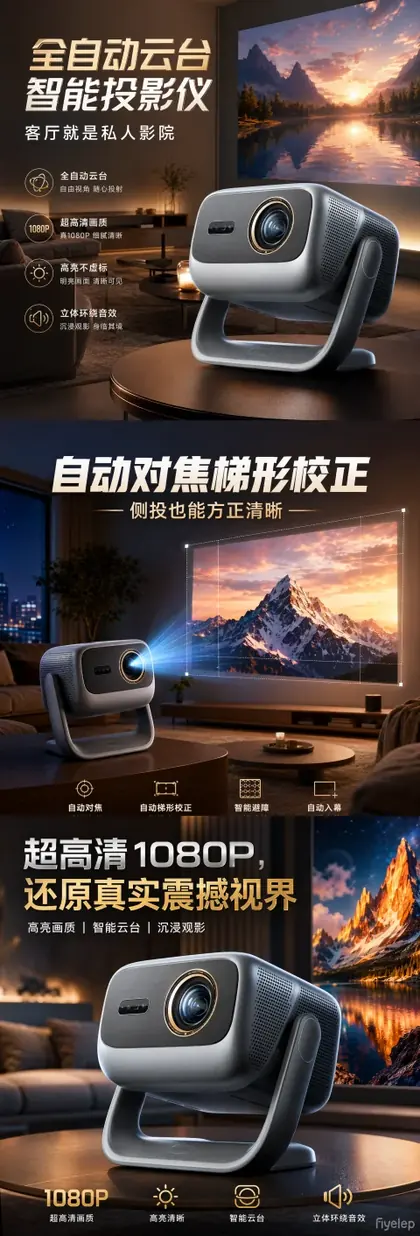 智能投影仪 高清自动对焦校正